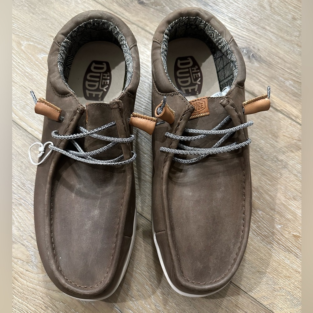 Hey Dude Black and Brown Geometric Shoes